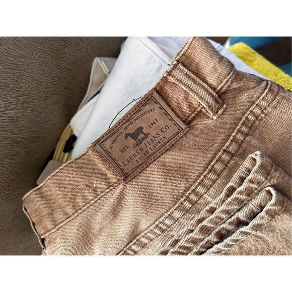 Lauren Ralph Lauren Tan Gold Studded Jeans - Picture 3 of 7